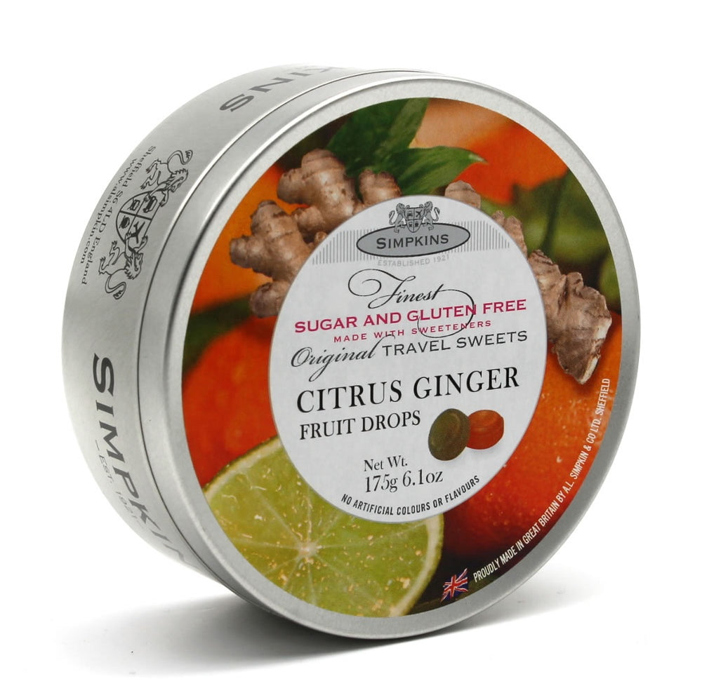 SIMPKINS SUGAR FREE CITRUS GINGER FRUIT DROPS 175G