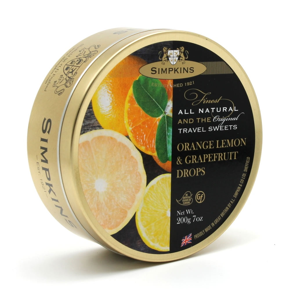 SIMPKINS ORANGE LEMON & GRAPEFRUIT DROPS 200G