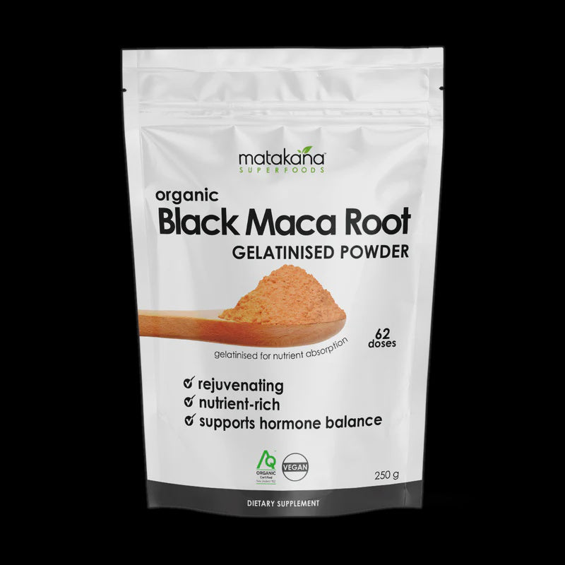 MATAKANA SUPERFOODS BLACK MACA ROOT GELATINISED  ORGANIC 250G