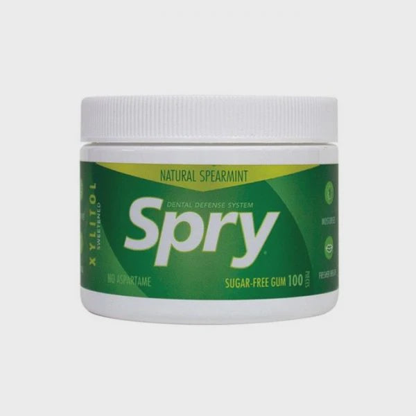 SPRY GUM SPEARMINT SUGAR FREE 100 PIECES