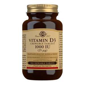 SOLGAR VITAMIN D3 1000IU CHEWABLE TABS 100TABS