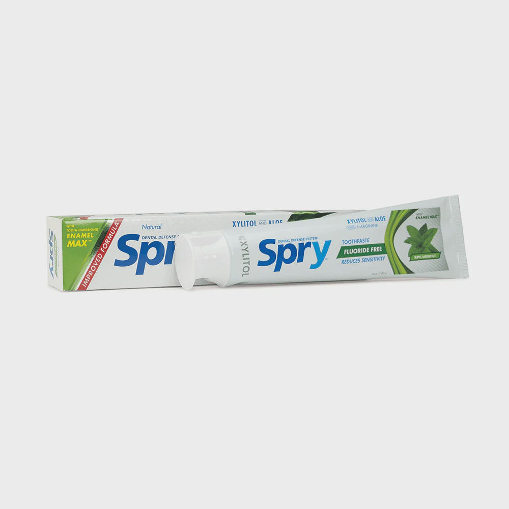 SPRY TOOTHPASTE PEPPERMINT FLUORIDE FREE 141G