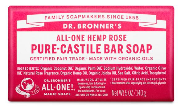 Dr Bronner Rose bar Soap 140g