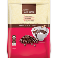 SWEET WILLIAM BAKING CHOC CHIPS (DAIRY FREE) 150G