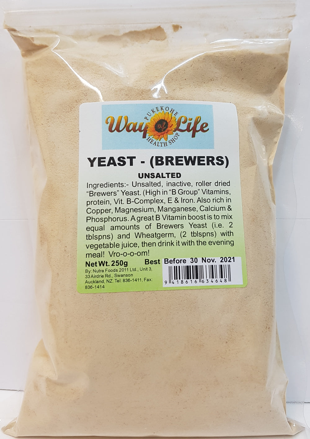 WAY OF LIFE BREWERS YEAST 250GM
