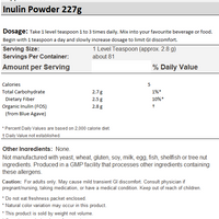 NOW INULIN PREBIOTIC FOS POWDER  227GMS