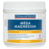 ETHICAL NUTRIENTS MEGA MAGNESIUM POWDER RASPBERRY 200GMS