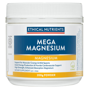 ETHICAL NUTRIENTS MEGA MAGNESIUM POWDER CITRUS 200GM