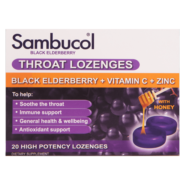 SAMBUCOL BLACK ELDERBERRY THROAT LOZENGE 20 LOZ
