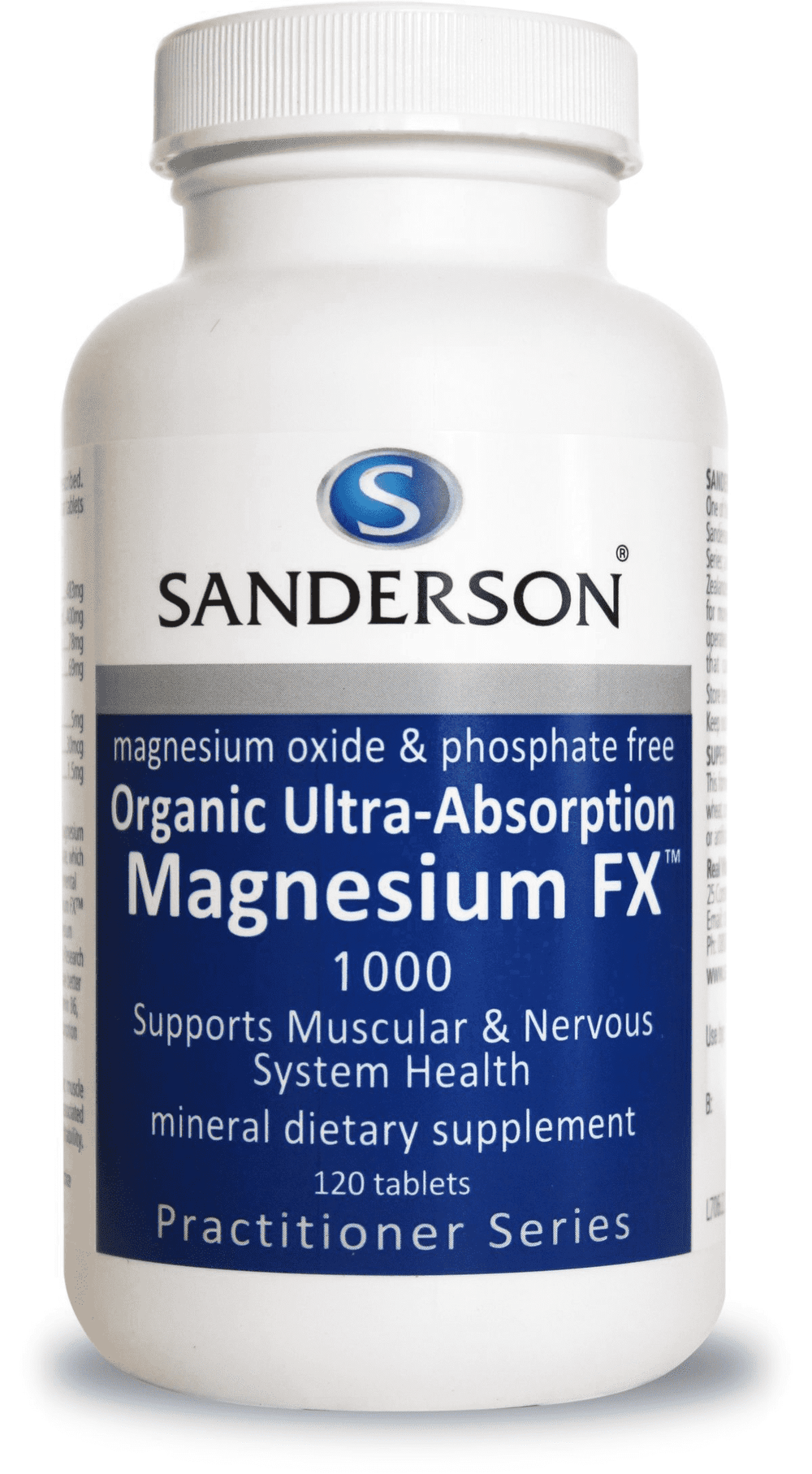 SANDERSON  ORGANIC MAGNESIUM FX 1000 120 TABS