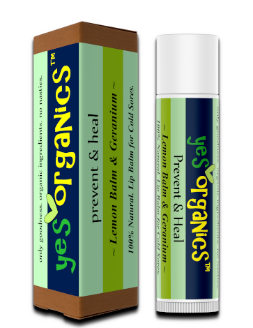 YES ORGANICS LIP BALM LEMON BALM & GERANIUM 4.25G